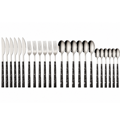 Besteck-Set Edelstahl mit Holzoptik-Griff, 16 & 24-tlg.