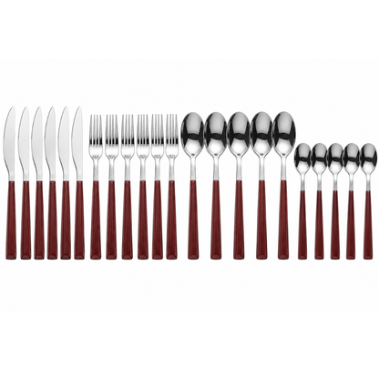 Besteck-Set Edelstahl mit Holzoptik-Griff, 16 & 24-tlg.