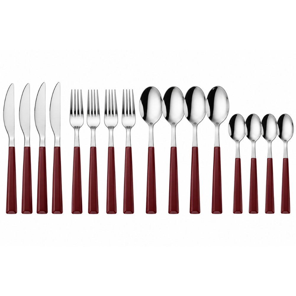 Besteck-Set Edelstahl mit Holzoptik-Griff, 16 & 24-tlg.