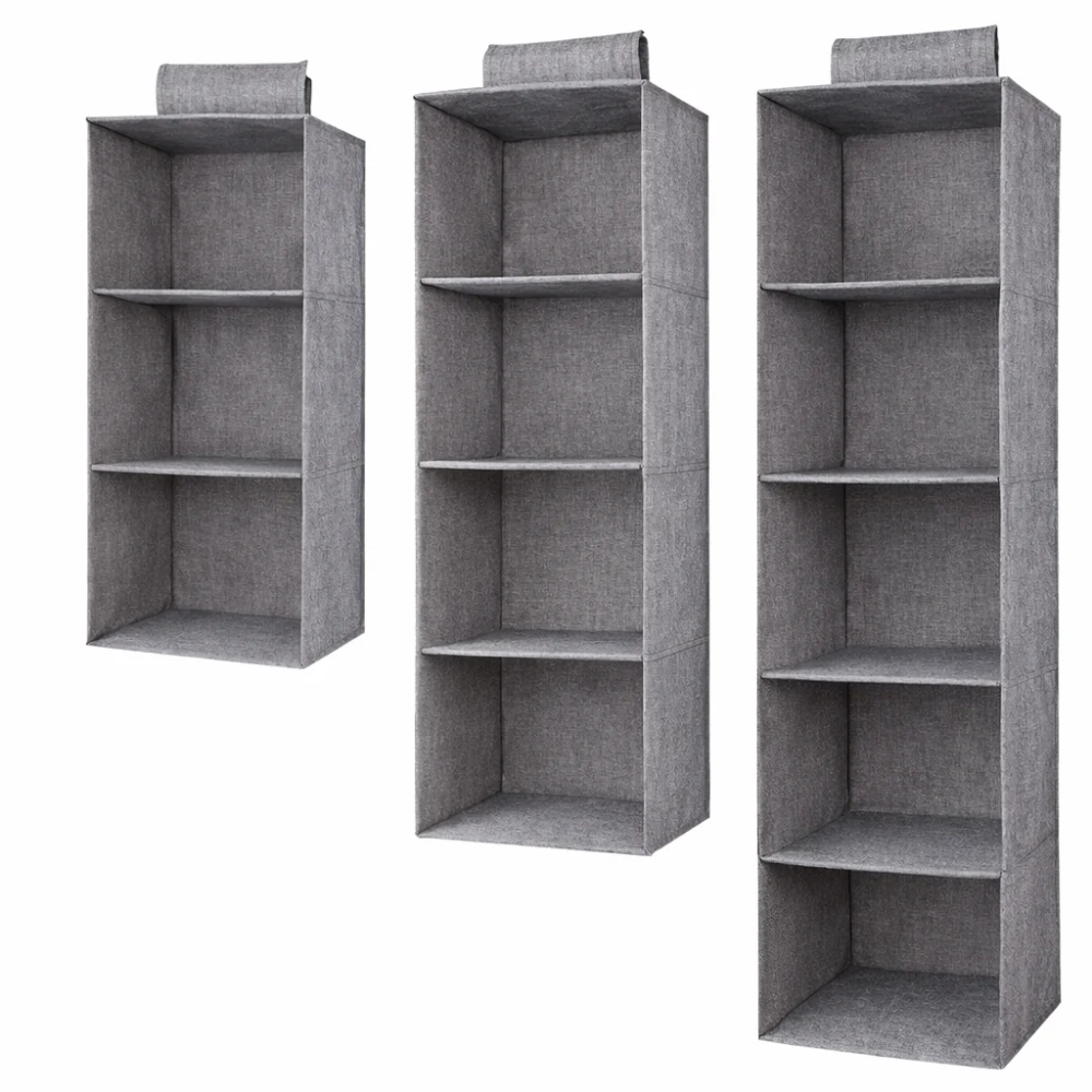 Hängender Schrankorganizer mit 3 bis 5 Fächern aus Vlies