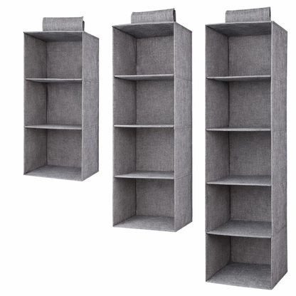 Hängender Schrankorganizer mit 3 bis 5 Fächern aus Vlies