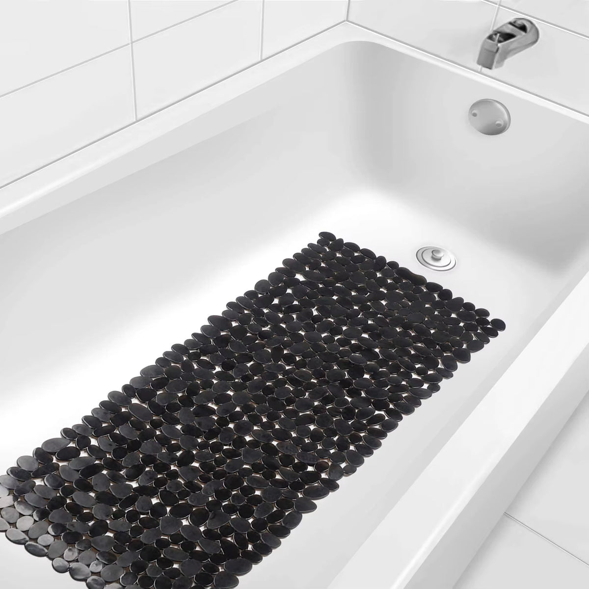 Non-Slip Pebble Bathroom Mat with Suction Cups and Drain Holes Safe Shower Bath Bathtub Mat Bathroom Accessories