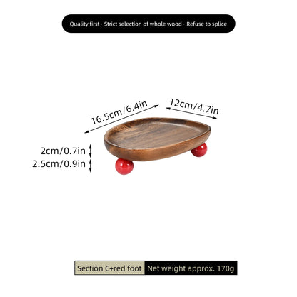Wooden Oval Irregular Tray, Multifunctional Desktop Decorative Tray, Aromatherapy Storage, Key Tray, Jewelry & Accessories Organizer, Home Decor, 1Pc