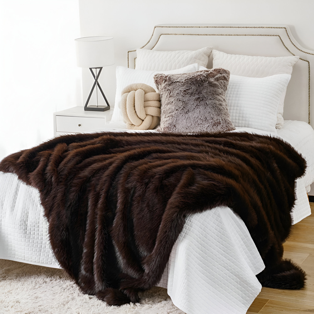 Flauschige Webpelz Kuscheldecke 127x152 & 150x200 cm