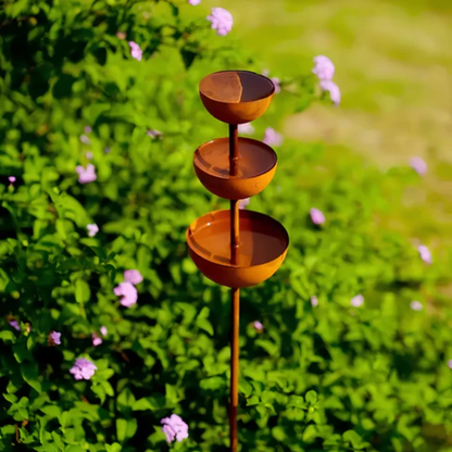 Vogeltränke Garten 3-stufig aus Eisen, freistehend
