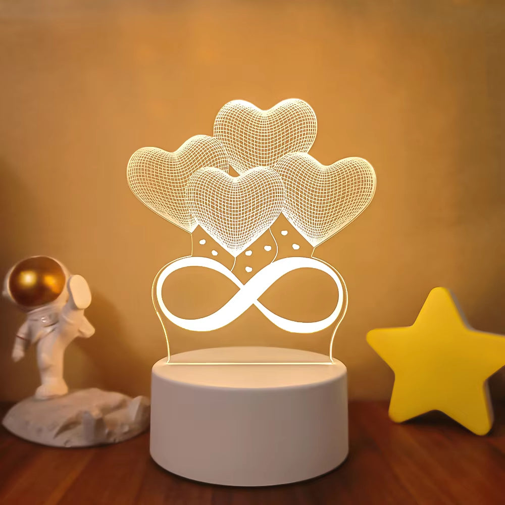 3D LED Lamp Creative 3D LED Night Lights Novelty Illusion Night Lamp 3D Illusion Table Lamp for Home Decorative Light