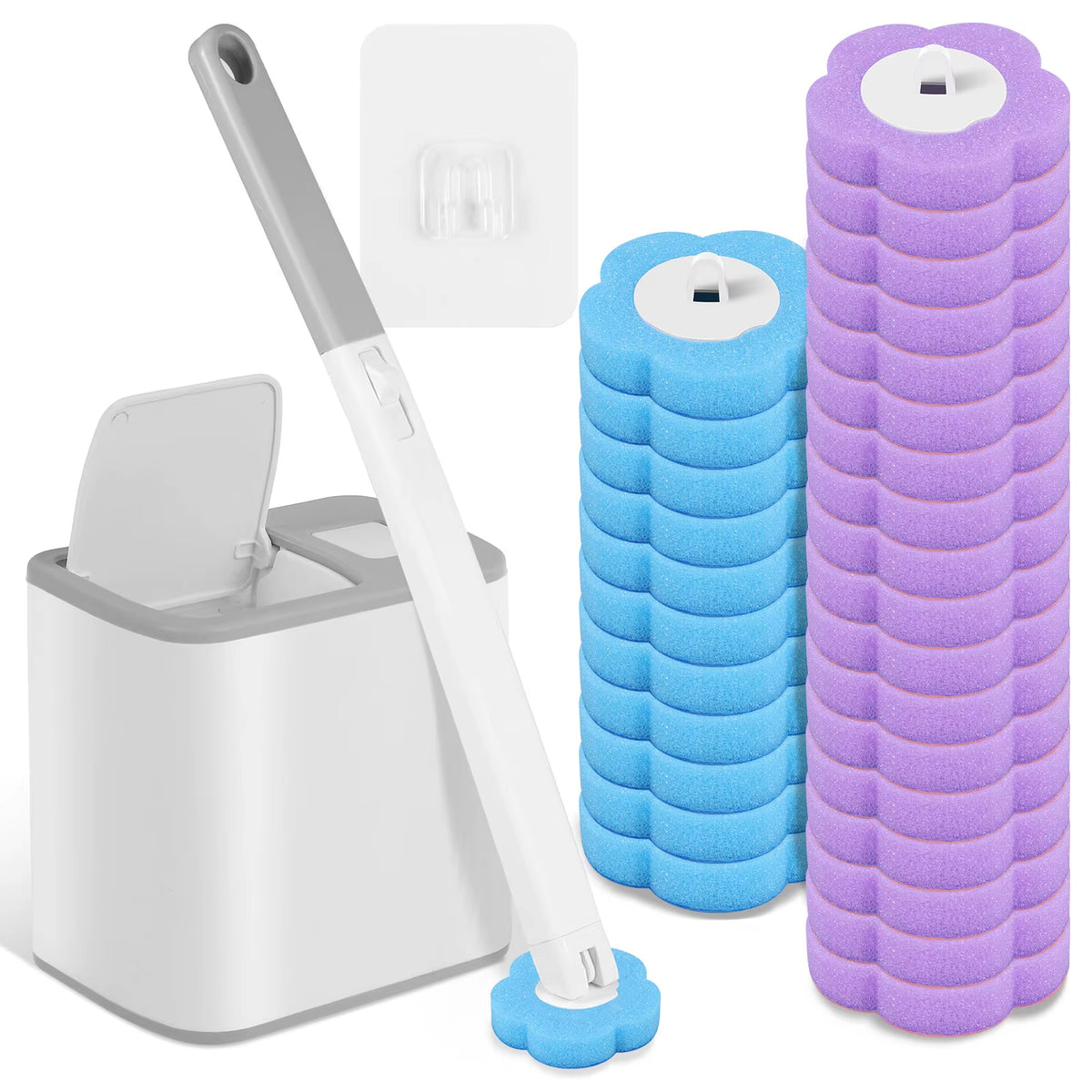 Toilet Brush Disposable Replacement Head Cleaning Kit Toilet Bowl Brush Long Handle Home Wc Accessories Tool