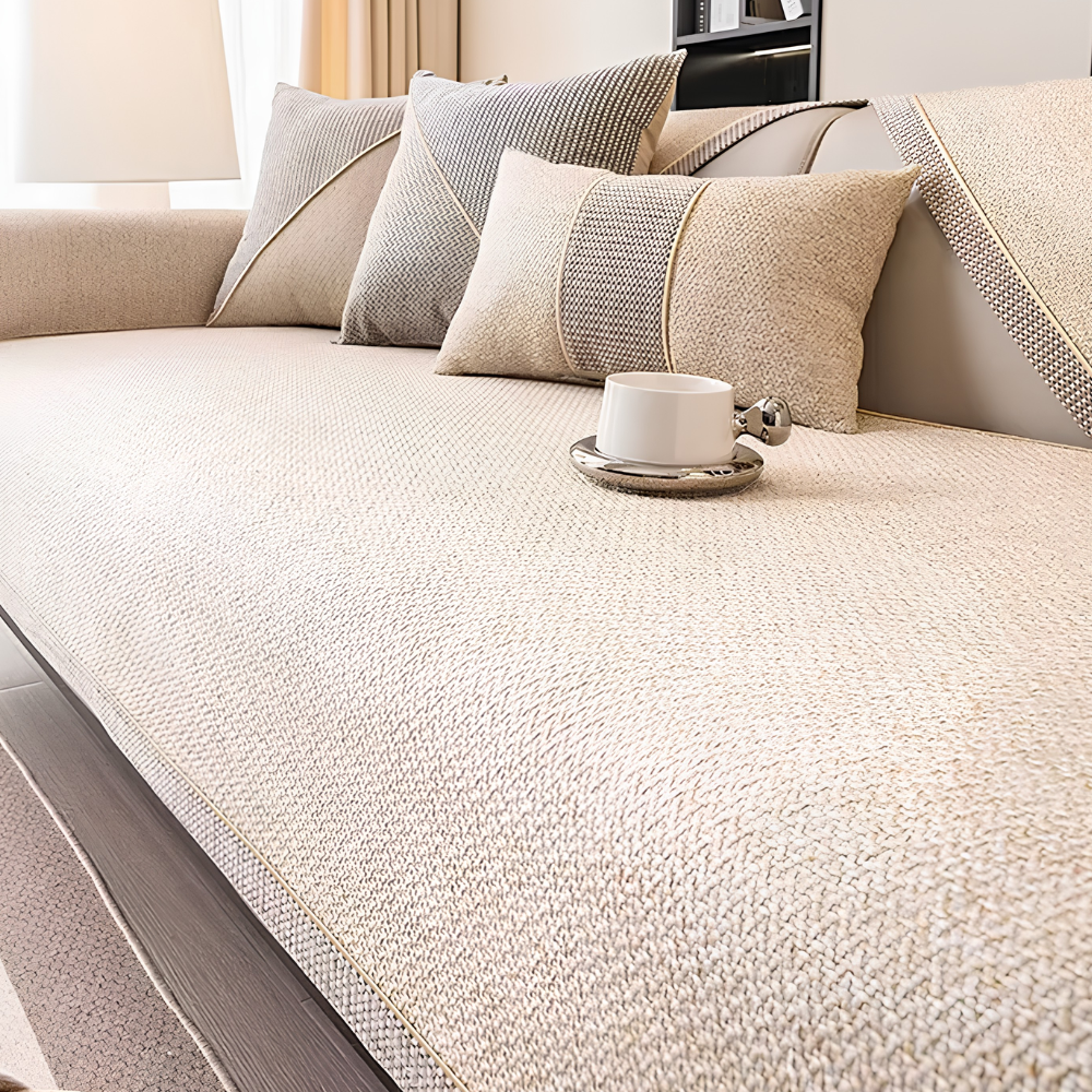 Sofaschoner aus Baumwolle & Leinen, rutschfest, waschbar