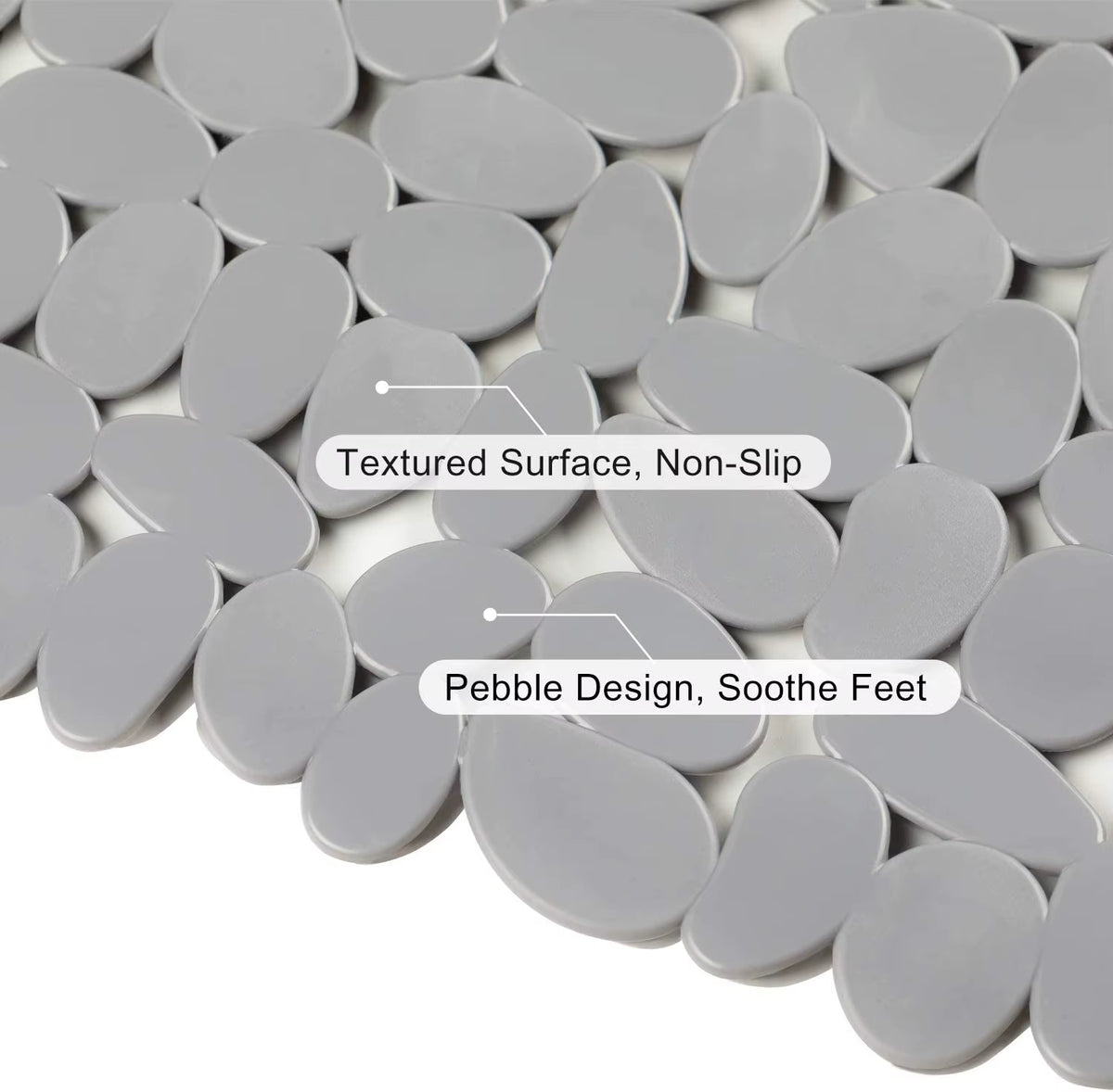 Non-Slip Pebble Bathroom Mat with Suction Cups and Drain Holes Safe Shower Bath Bathtub Mat Bathroom Accessories