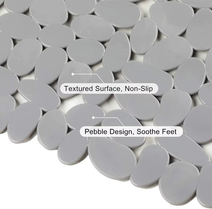 Non-Slip Pebble Bathroom Mat with Suction Cups and Drain Holes Safe Shower Bath Bathtub Mat Bathroom Accessories