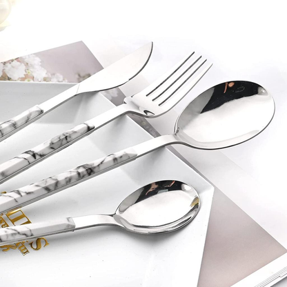 Besteck-Set Edelstahl mit Holzoptik-Griff, 16 & 24-tlg.