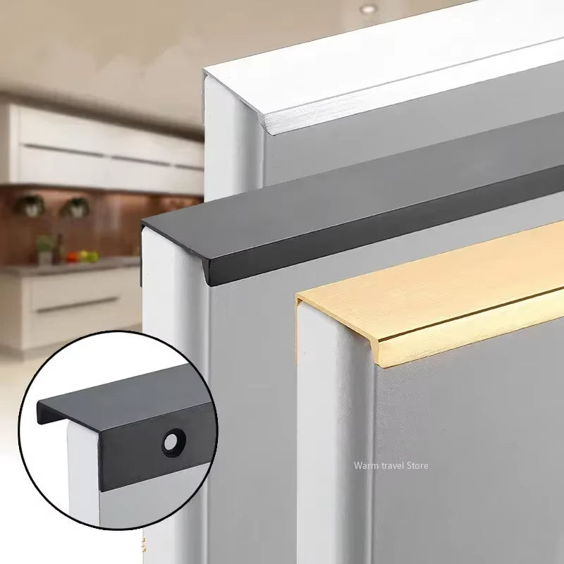 Verdeckte Schrankgriffe zum Aufstecken aus Aluminium