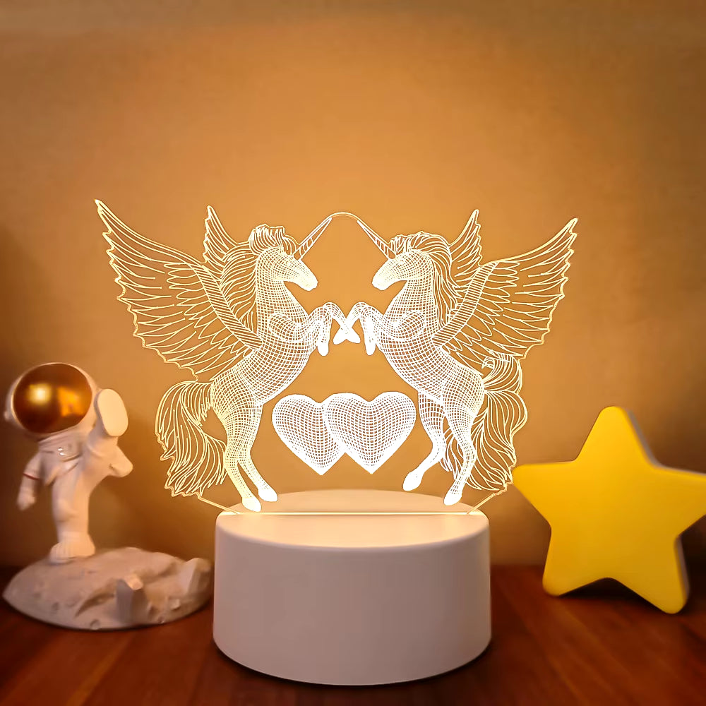 3D LED Lamp Creative 3D LED Night Lights Novelty Illusion Night Lamp 3D Illusion Table Lamp for Home Decorative Light