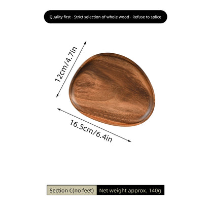 Wooden Oval Irregular Tray, Multifunctional Desktop Decorative Tray, Aromatherapy Storage, Key Tray, Jewelry & Accessories Organizer, Home Decor, 1Pc