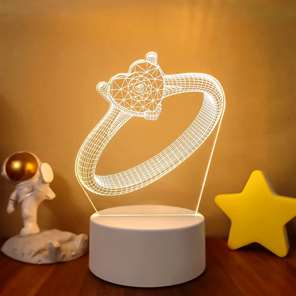 3D LED Lamp Creative 3D LED Night Lights Novelty Illusion Night Lamp 3D Illusion Table Lamp for Home Decorative Light
