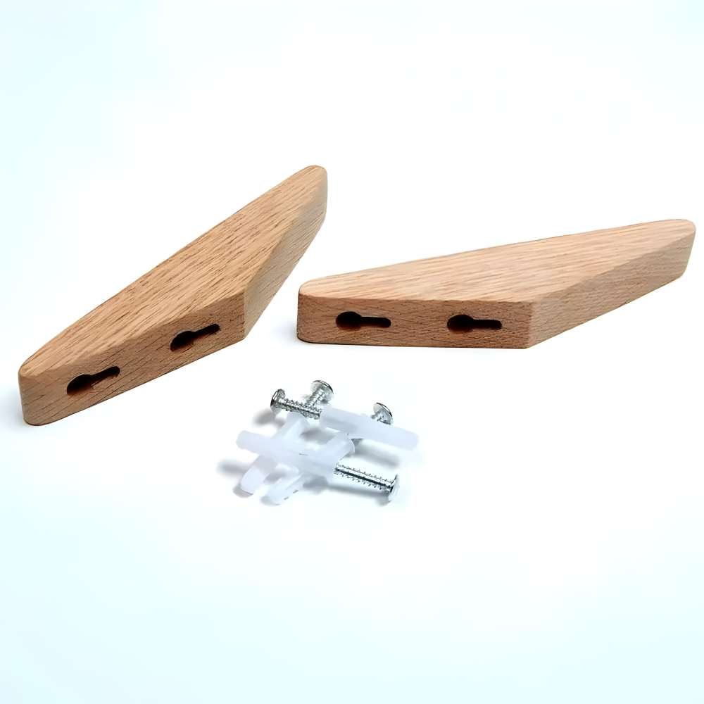 Wandhaken aus Massivholz, skulpturales Design, 2 & 4 Stk.