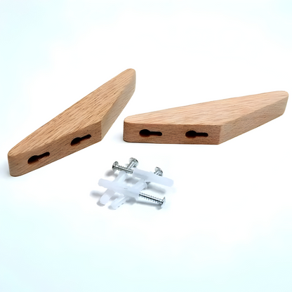 Wandhaken aus Massivholz, skulpturales Design, 2 & 4 Stk.