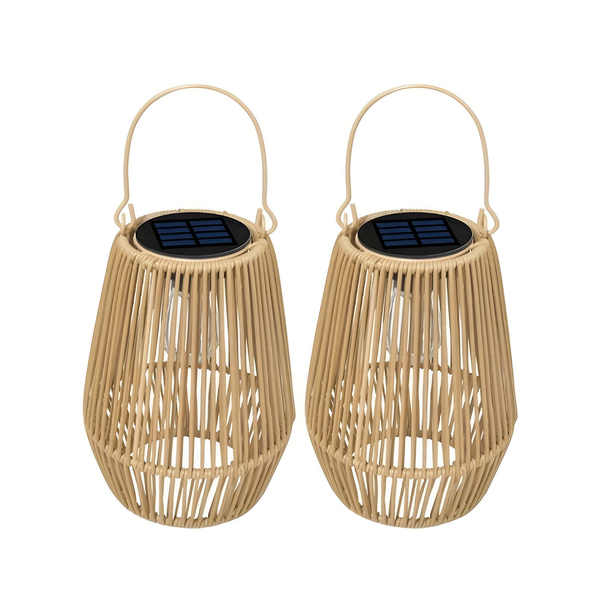 CageRattan Solar Hängelaterne aus Rattan, wasserdicht