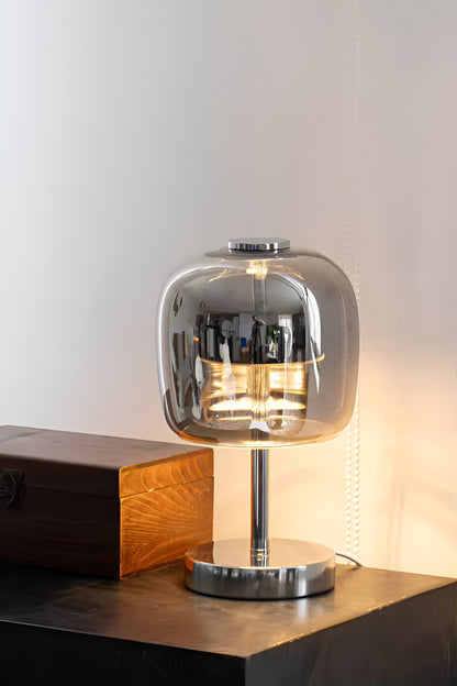 Gleam Lamp Tischlampe aus rauchgrauem Glas, dimmbar, USB
