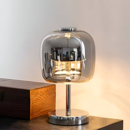 Gleam Lamp Tischlampe aus rauchgrauem Glas, dimmbar, USB