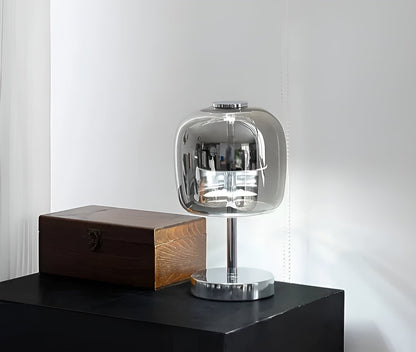 Gleam Lamp Tischlampe aus rauchgrauem Glas, dimmbar, USB