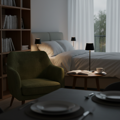 LuminaTouch kabellose LED Tischlampe mit Akku, dimmbar