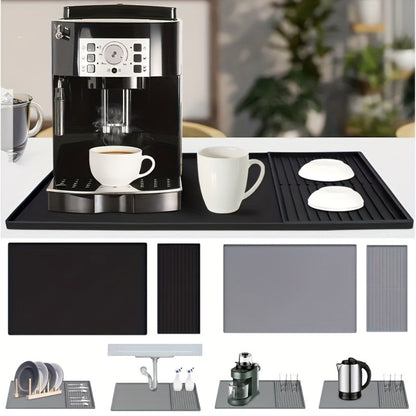 Silikon Kaffeemaschinen Unterlage 2-in-1 mit Abtropfmatte