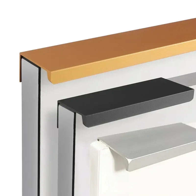 Verdeckte Schrankgriffe zum Aufstecken aus Aluminium
