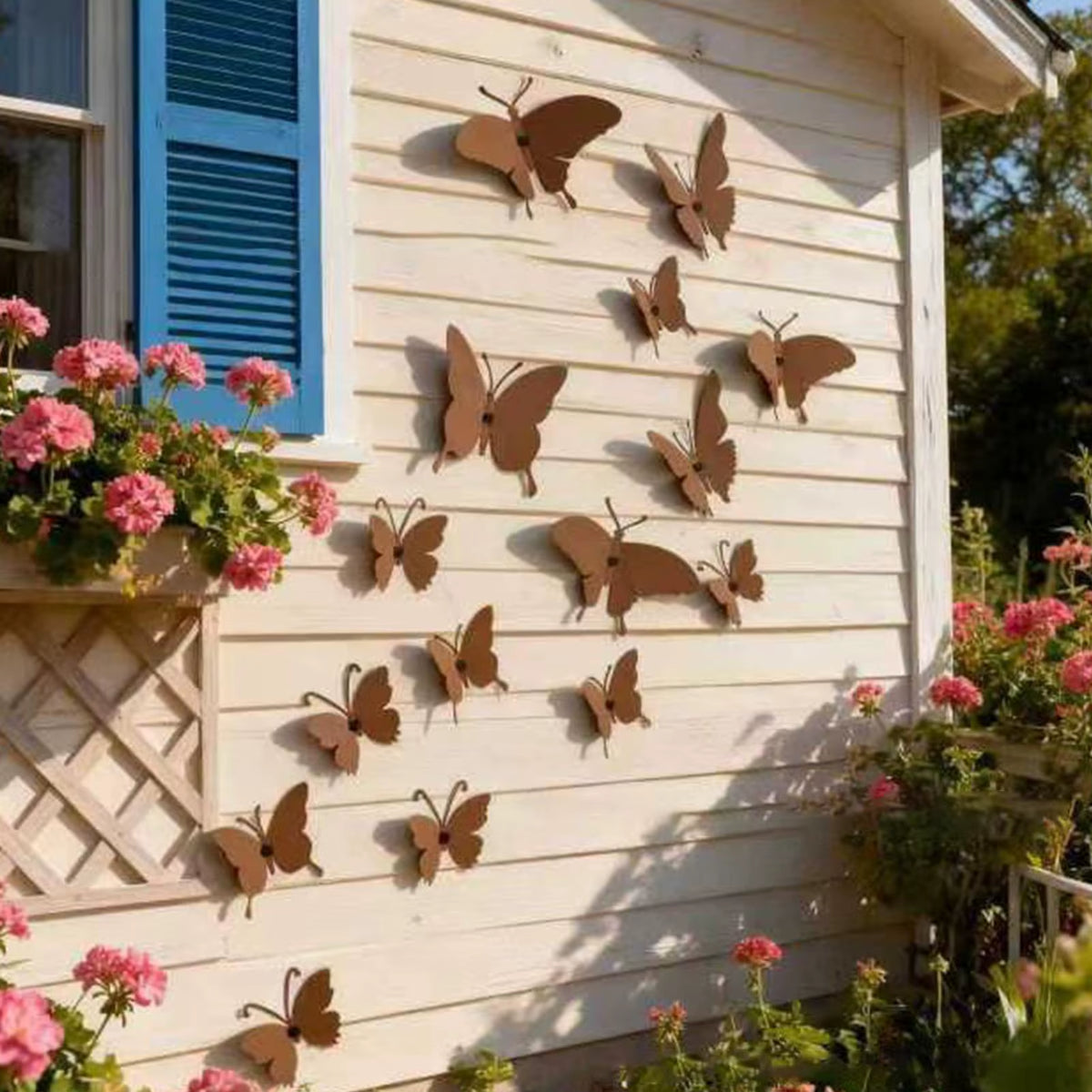 Schmetterling Wanddeko aus Metall, 15er Set
