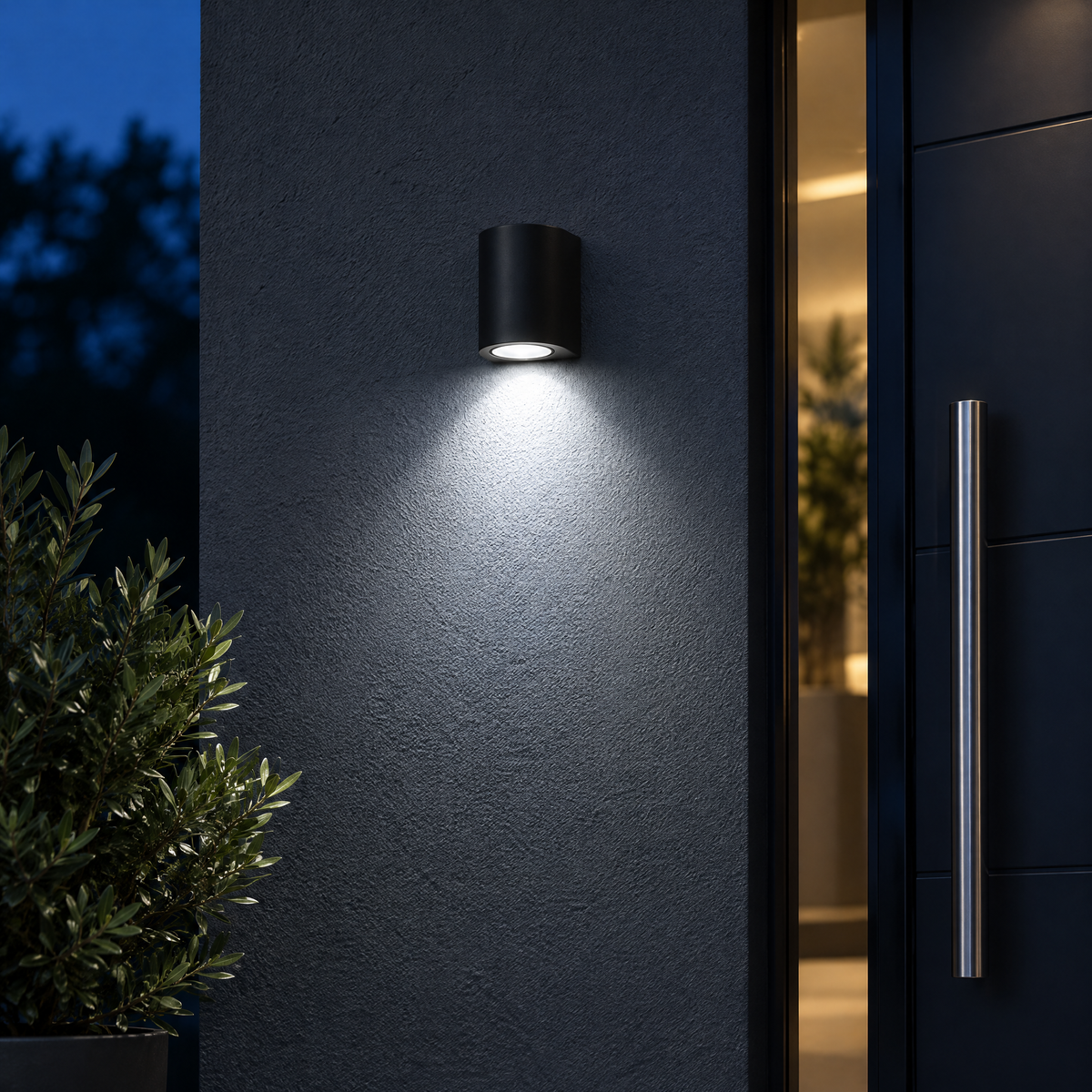 LED Aussenlampe Wand schwarz IP65 aus Aluminium