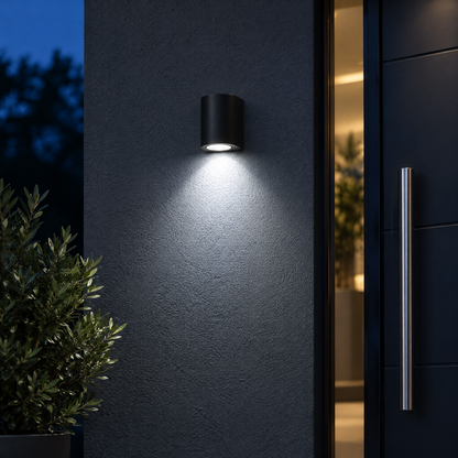 LED Aussenlampe Wand schwarz IP65 aus Aluminium