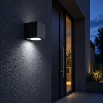 LED Aussenlampe Wand schwarz IP65 aus Aluminium