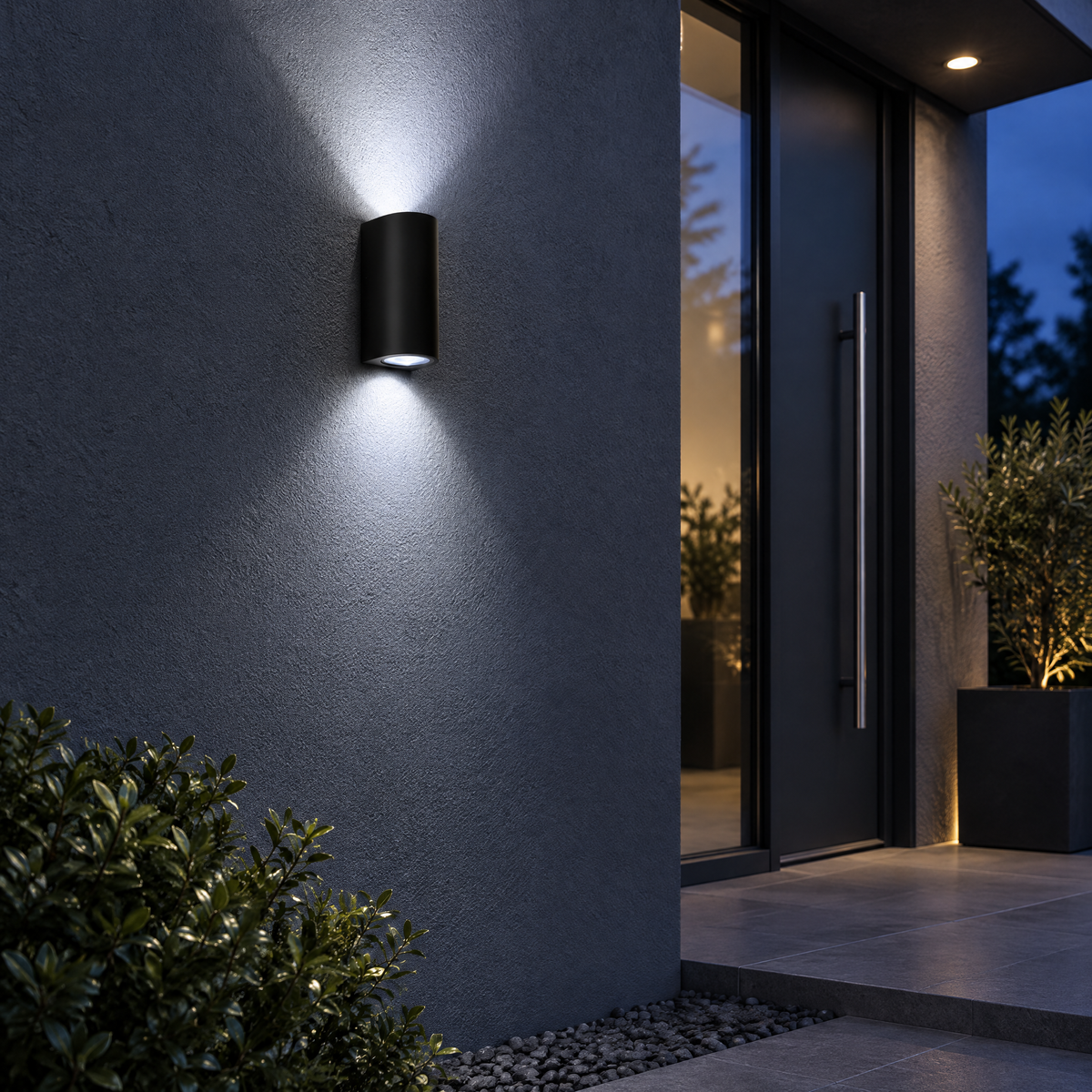 LED Aussenlampe Wand schwarz IP65 aus Aluminium