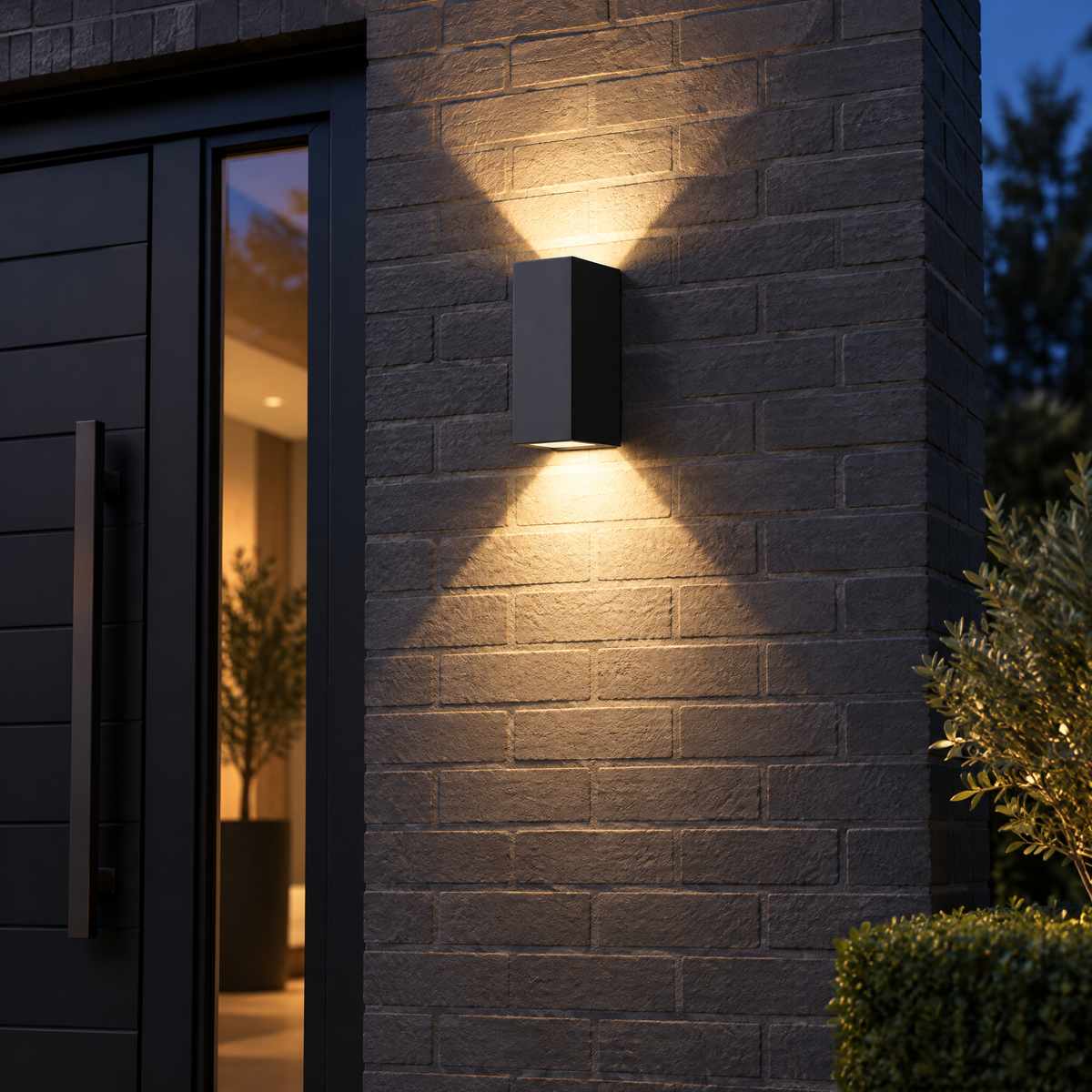 LED Aussenlampe Wand schwarz IP65 aus Aluminium