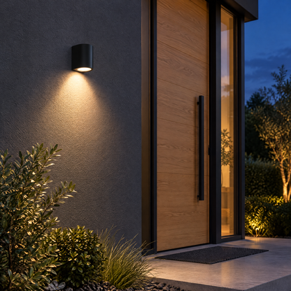 LED Aussenlampe Wand schwarz IP65 aus Aluminium