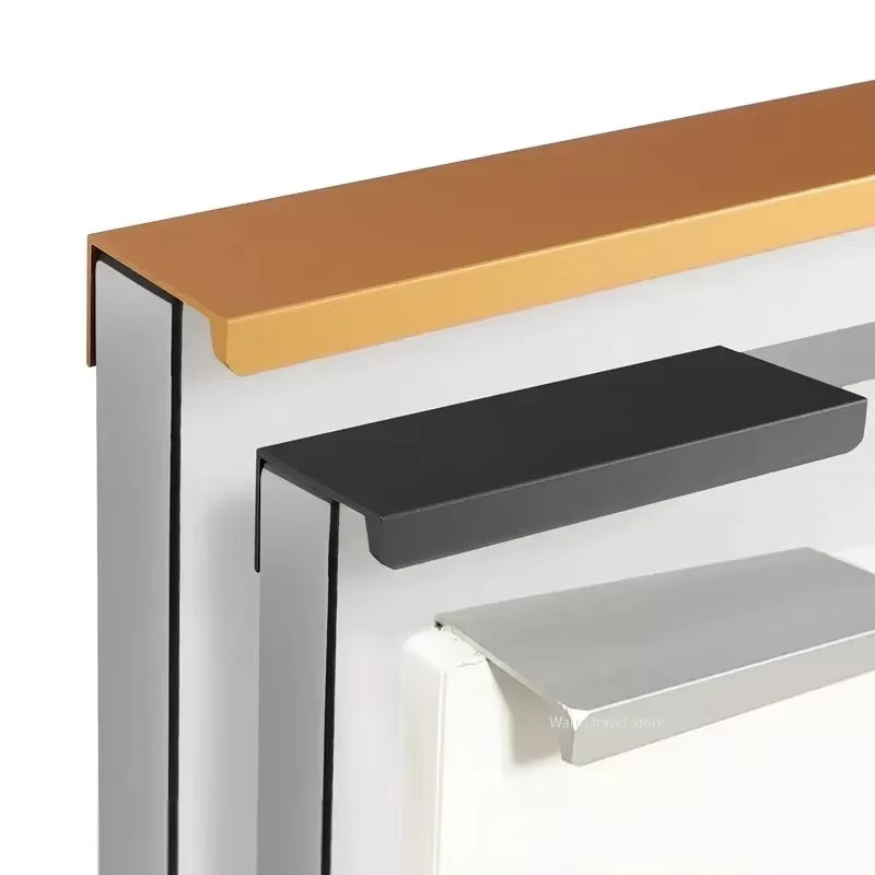 Verdeckte Schrankgriffe zum Aufstecken aus Aluminium