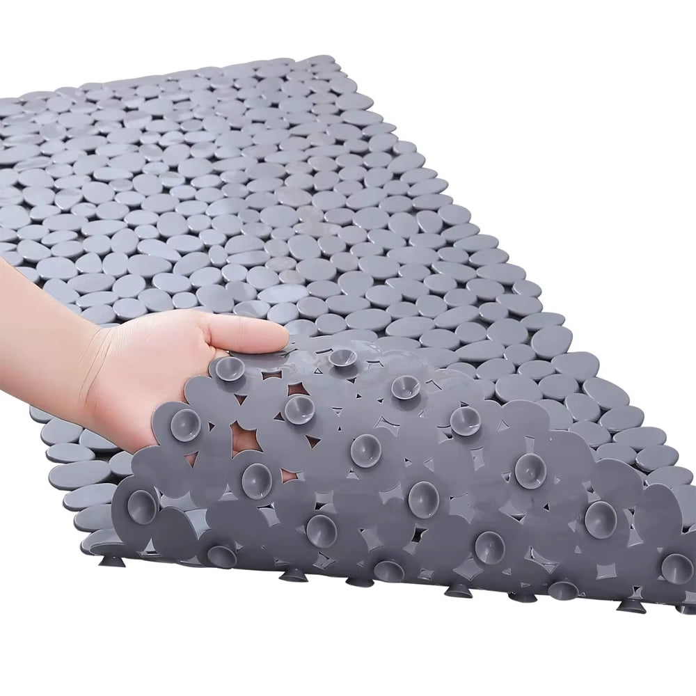 Non-Slip Pebble Bathroom Mat with Suction Cups and Drain Holes Safe Shower Bath Bathtub Mat Bathroom Accessories