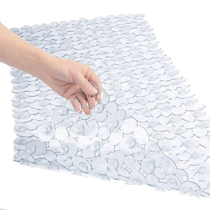 Non-Slip Pebble Bathroom Mat with Suction Cups and Drain Holes Safe Shower Bath Bathtub Mat Bathroom Accessories