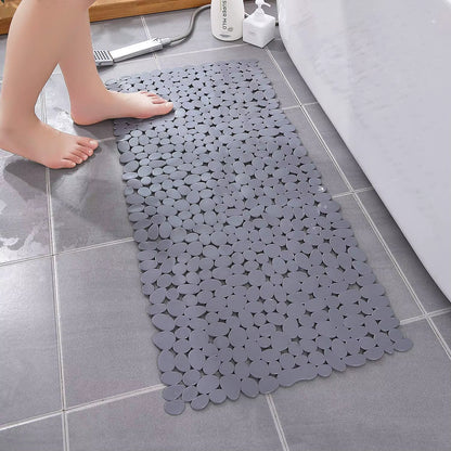 Non-Slip Pebble Bathroom Mat with Suction Cups and Drain Holes Safe Shower Bath Bathtub Mat Bathroom Accessories