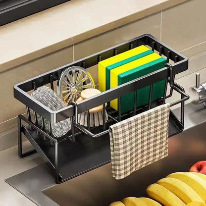 Kitchen Stainless Steel Sink Drain Rack Sponge Holder Faucet Storage Soap Drainer Towel Rack Shelf Organizer Accessories