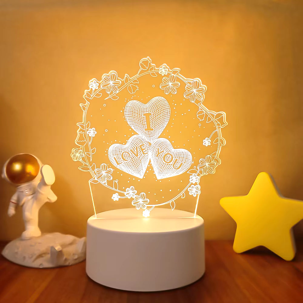 3D LED Lamp Creative 3D LED Night Lights Novelty Illusion Night Lamp 3D Illusion Table Lamp for Home Decorative Light