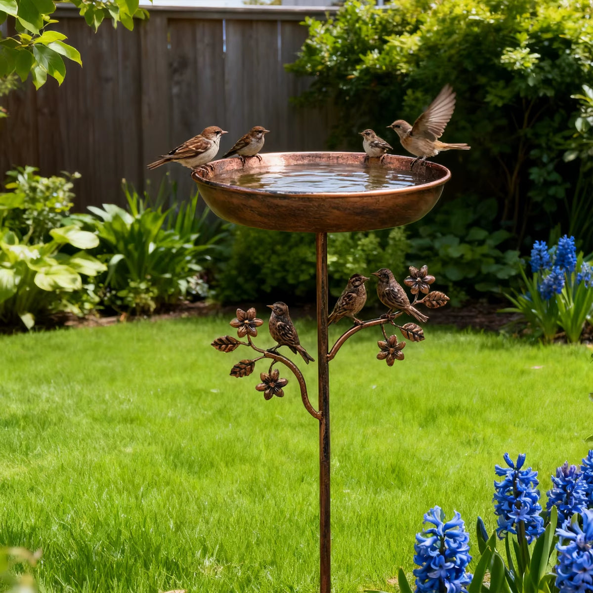 Vogeltränke Garten aus Eisen, freistehend, Vintage-Design