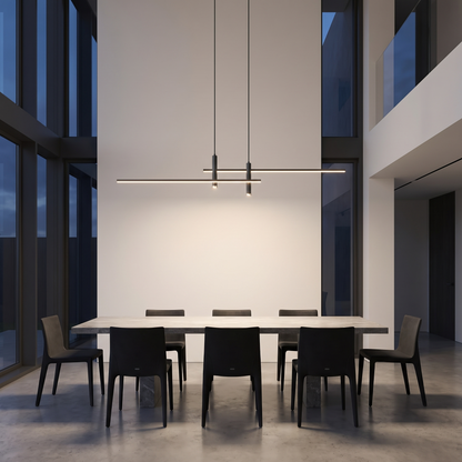 Lineare Pendelleuchte in Schwarz