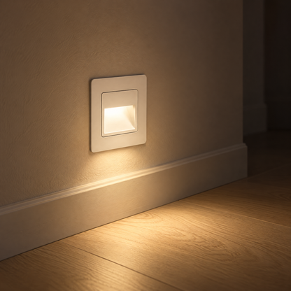 LED Treppenbeleuchtung 8,6 x 8,6 cm, Wandeinbauleuchte