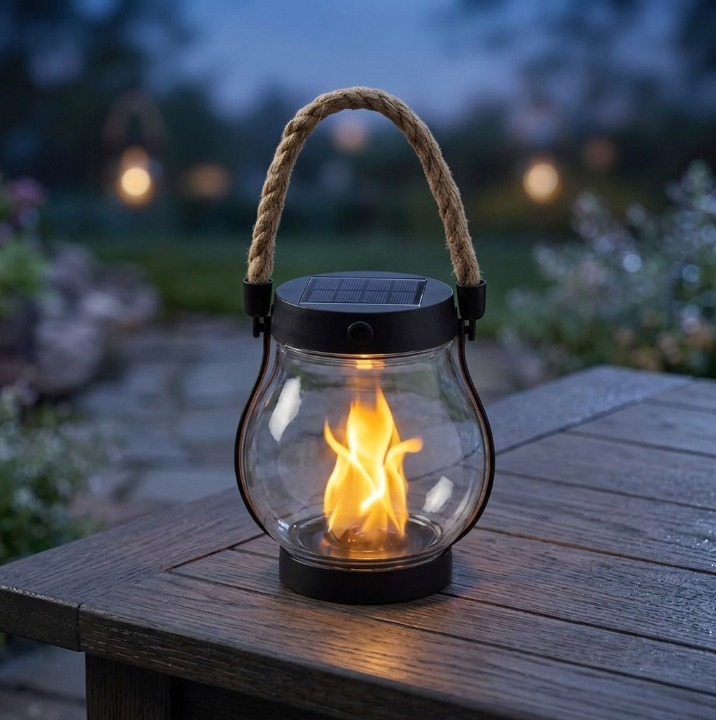 Solarleuchte Garten zum Aufhängen Ø 12 cm, USB aufladbar
