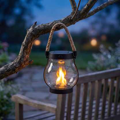Solarleuchte Garten zum Aufhängen Ø 12 cm, USB aufladbar