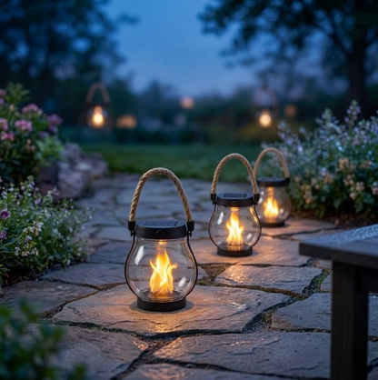 Solarleuchte Garten zum Aufhängen Ø 12 cm, USB aufladbar