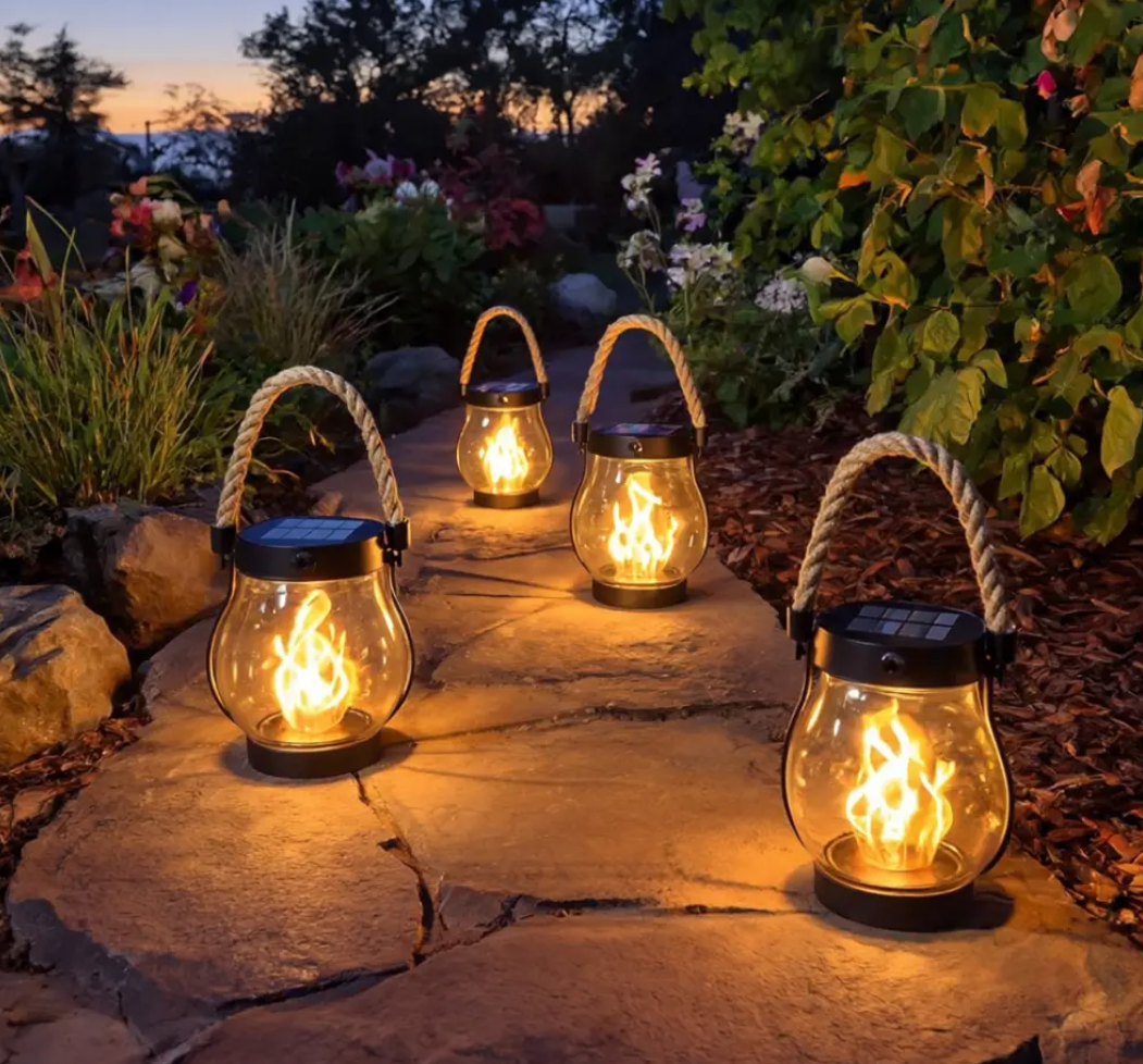 Solarleuchte Garten zum Aufhängen Ø 12 cm, USB aufladbar