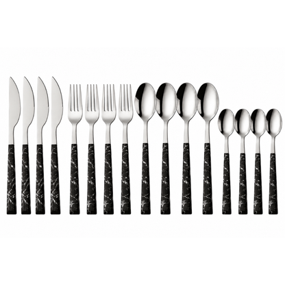 Besteck-Set Edelstahl mit Holzoptik-Griff, 16 & 24-tlg.