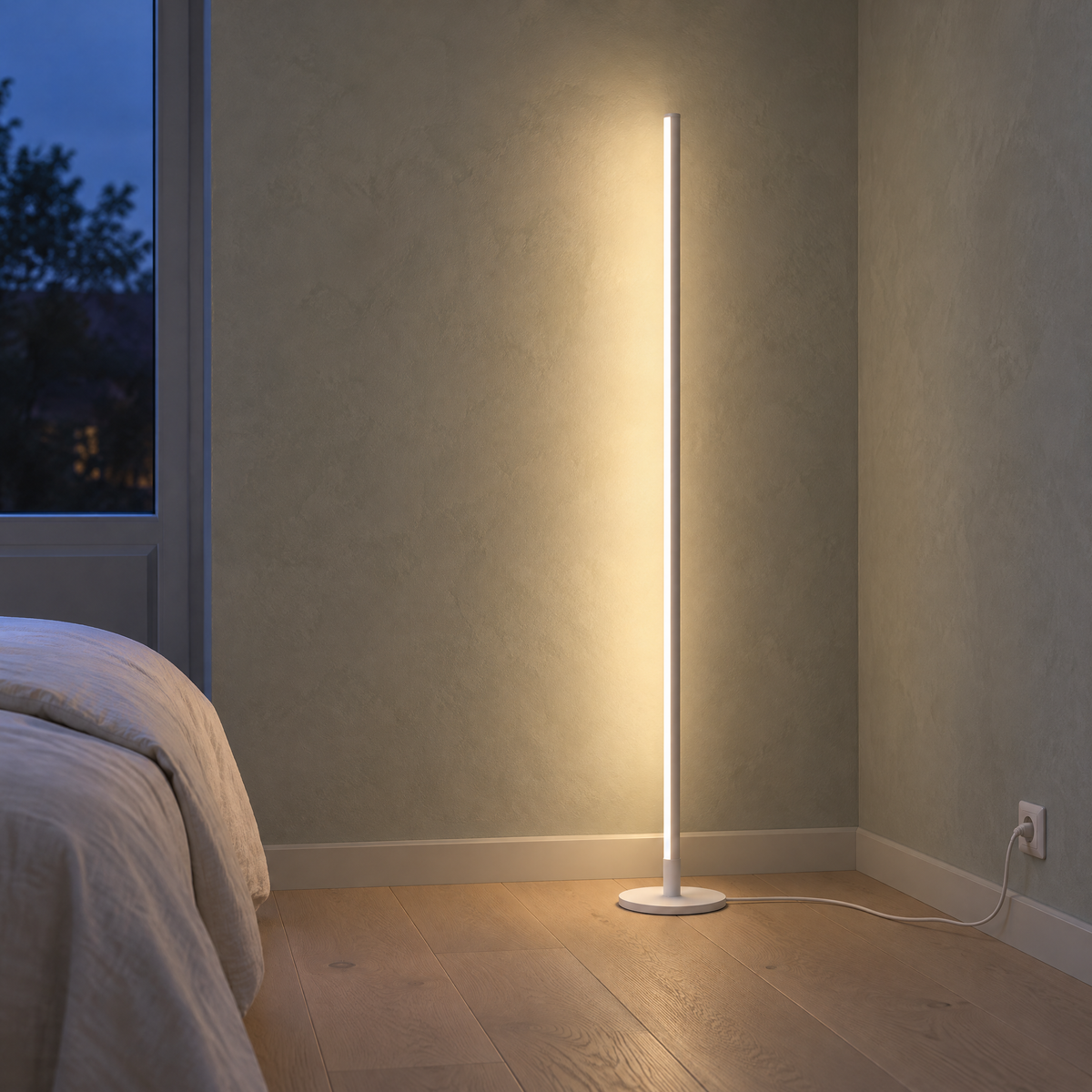 Minimalistische LED Stehlampe dimmbar 140 cm, Lichtleiste